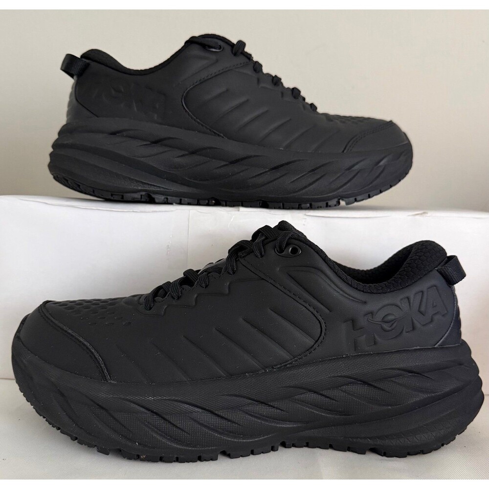 Hoka One One Bondi Slip Resistant Black Work Shoe's Women's Size 9.5